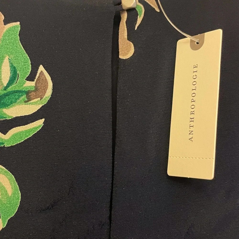 Anthropologie navy flower dress - Picture 3 of 6